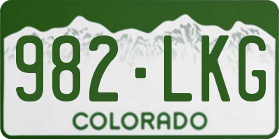 CO license plate 982LKG
