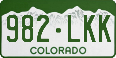 CO license plate 982LKK