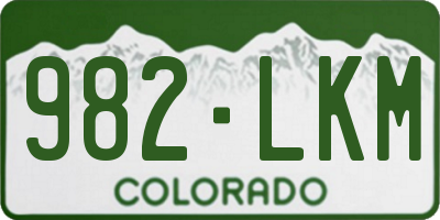 CO license plate 982LKM
