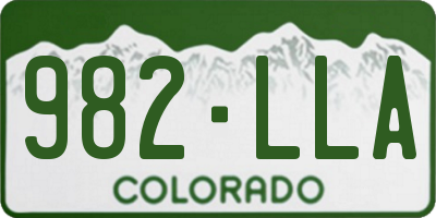 CO license plate 982LLA