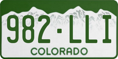 CO license plate 982LLI