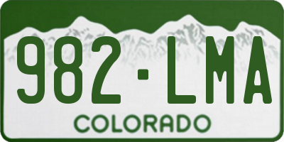 CO license plate 982LMA