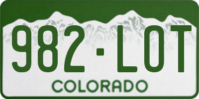CO license plate 982LOT