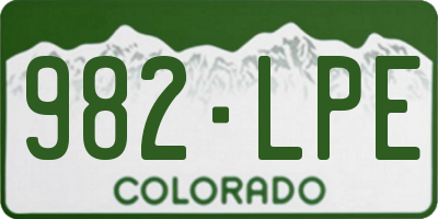 CO license plate 982LPE