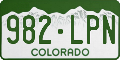 CO license plate 982LPN