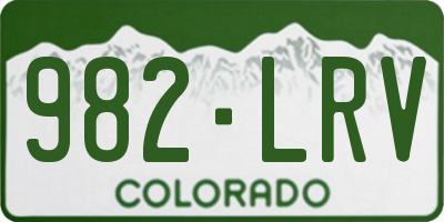 CO license plate 982LRV