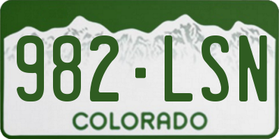 CO license plate 982LSN