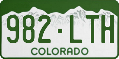 CO license plate 982LTH