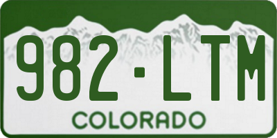 CO license plate 982LTM