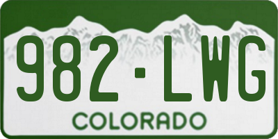 CO license plate 982LWG