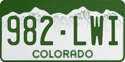 CO license plate 982LWI