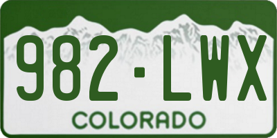 CO license plate 982LWX
