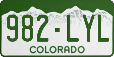 CO license plate 982LYL