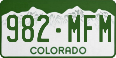 CO license plate 982MFM