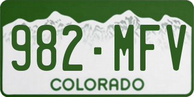 CO license plate 982MFV