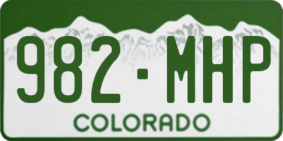 CO license plate 982MHP