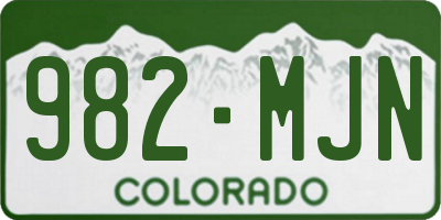 CO license plate 982MJN