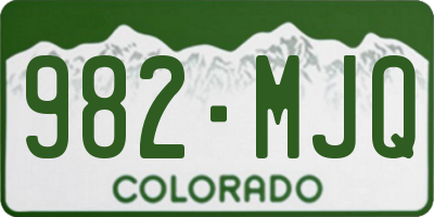CO license plate 982MJQ