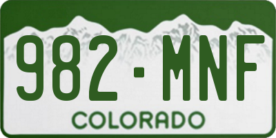 CO license plate 982MNF