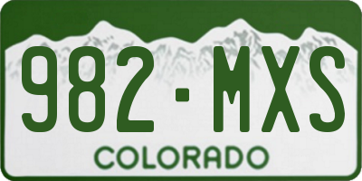CO license plate 982MXS