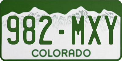 CO license plate 982MXY
