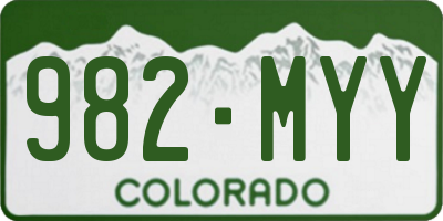 CO license plate 982MYY