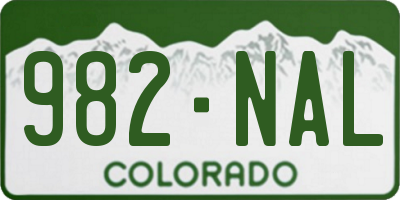 CO license plate 982NAL