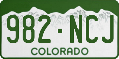 CO license plate 982NCJ
