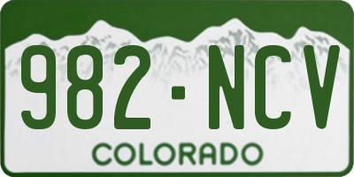 CO license plate 982NCV
