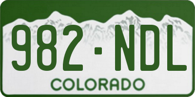 CO license plate 982NDL