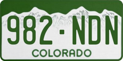 CO license plate 982NDN