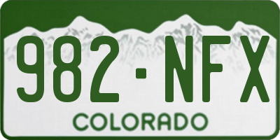 CO license plate 982NFX