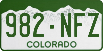 CO license plate 982NFZ