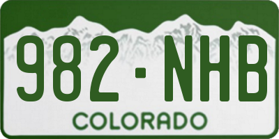 CO license plate 982NHB