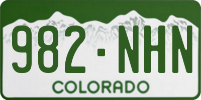 CO license plate 982NHN