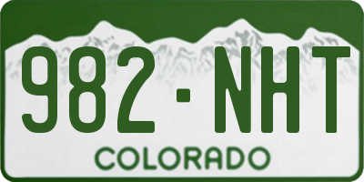CO license plate 982NHT