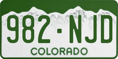 CO license plate 982NJD