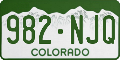 CO license plate 982NJQ