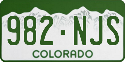 CO license plate 982NJS