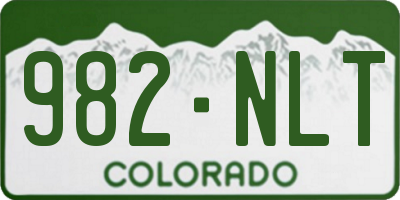 CO license plate 982NLT