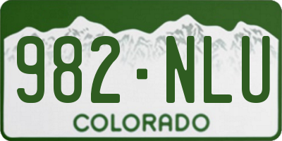 CO license plate 982NLU