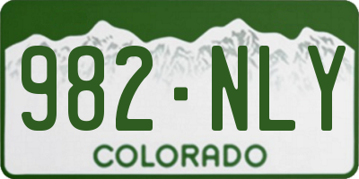 CO license plate 982NLY