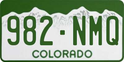 CO license plate 982NMQ