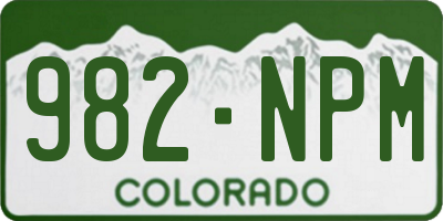 CO license plate 982NPM