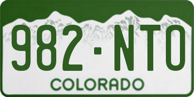 CO license plate 982NTO