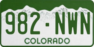 CO license plate 982NWN