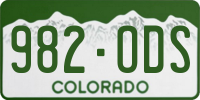 CO license plate 982ODS