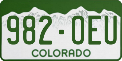 CO license plate 982OEU
