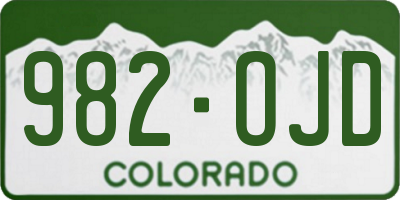 CO license plate 982OJD