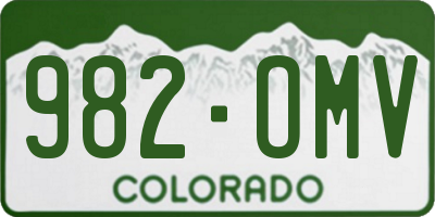 CO license plate 982OMV